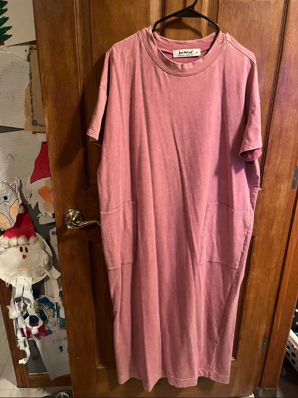 Washed Pink Short-Sleeve Tunic Tee